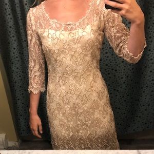 Golden lace/beaded below the knee dress